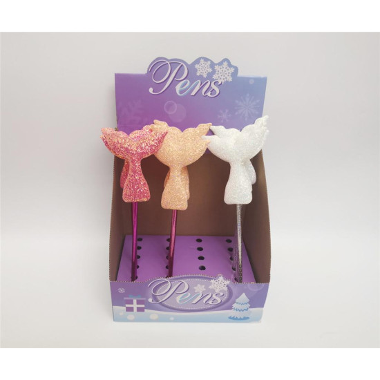 Στυλό Ουρά Γοργόνας Με Παγιέτα Διάφορα Χρώματα 26cm Display 24