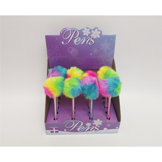 Στυλό Με Πολύχρωμο Pompon 18cm Display 16