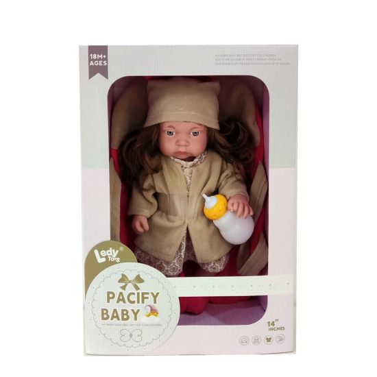 Κούκλα Μωρό 36cm Με Μπιμπερό & Port Bebe 27x13,5x41cm Σ9