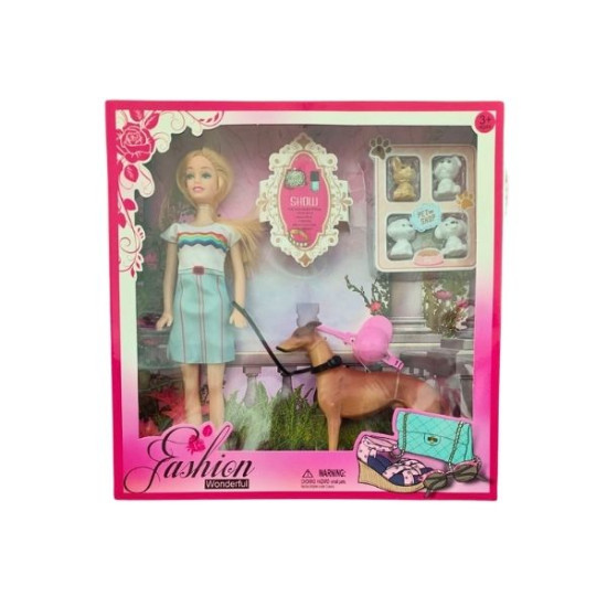 Κούκλα Μανεκέν 29cm Με Σκύλο, Κράνος & Αξεσουάρ Διάφορα Σχέδια Σ30