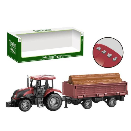 Τρακτέρ Με Καρότσα & Ξύλα, Ήχο & Φως 49,5x12x15cm Σ12