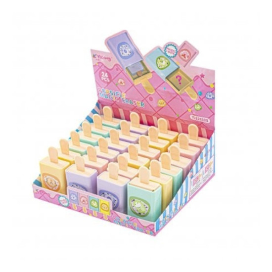 Γόμα Παγωτό Μαγικό Συρτάρι 4 Χρώματα  14x17x7cm Display 24