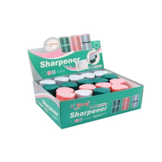 Ξύστρα Βαρελάκι Τριγωνική Με 3 Υποδοχές 3 Χρώματα  23x18x7cm Display 20