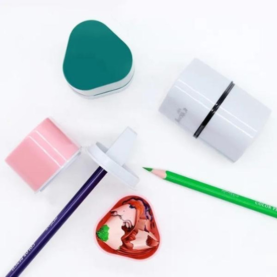 Ξύστρα Βαρελάκι Τριγωνική Με 3 Υποδοχές 3 Χρώματα  23x18x7cm Display 20