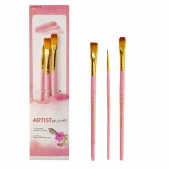 Πινέλα Ζωγραφικής Φύση 3τμχ 3 Σχέδια Σ24