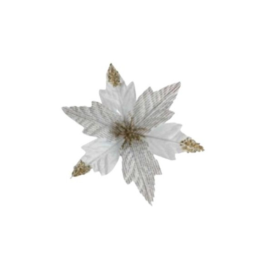 Χριστουγεννιάτικο Αλεξανδρινό Λευκό Χρυσό Φ23cm 15cm Σ200