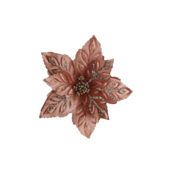 Χριστουγεννιάτικο Αλεξανδρινό Ροζ Με Χρυσά Σχέδια Φ28cm 15cm Σ150