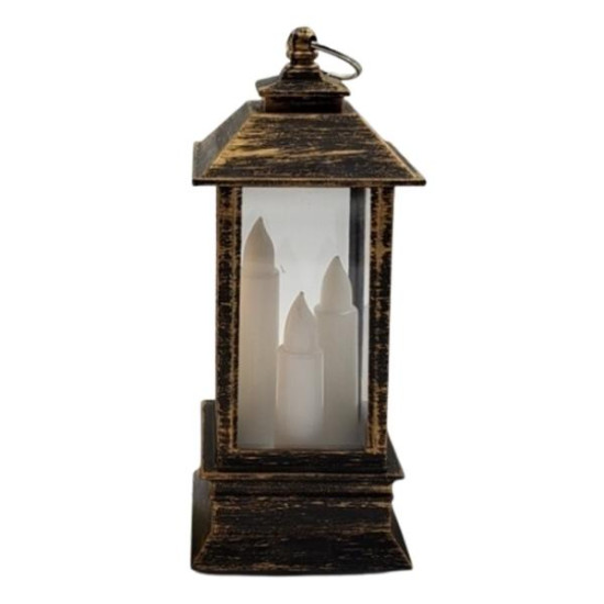 Διακοσμητικό Φανάρι Με 3 Κεριά Led 12,5x5,5x5,5cm Display 12