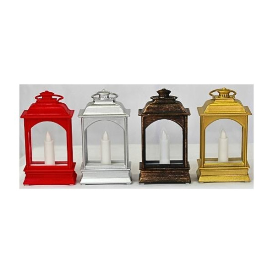 Διακοσμητικό Φανάρι Με Κερί Led Διάφορα Χρώματα 7,5x4x13cm Display 12