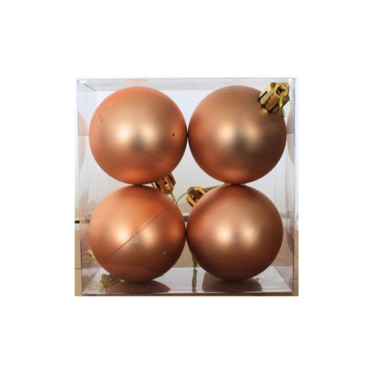 Χριστουγεννιάτικες Μπάλες Σετ Rose Gold Γυαλιστερές 5cm 4τμχ Σ250