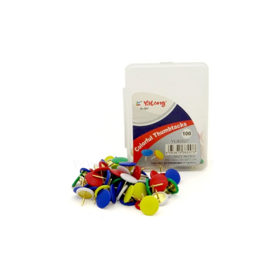 Πινέζες Μεταλλικές Χρωματιστές 100τμχ Σ24