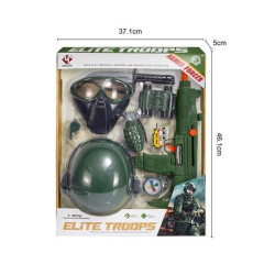 Σετ Στρατιωτικού Με Όπλο, Κράνος, Μάσκα, Αξεσουάρ & Ήχο 8τμχ Σ24