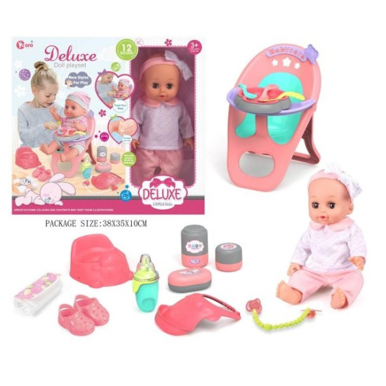 Κούκλα Μωρό 36cm Με Καρεκλάκι, Αξεσουάρ Και 12 Ήχους