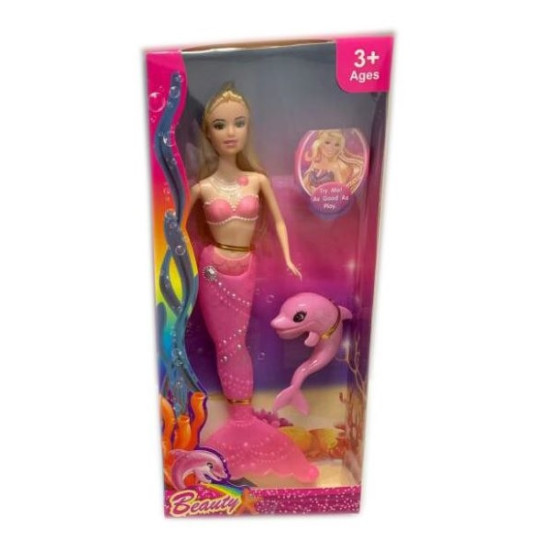 Κούκλα Μανεκέν 29cm Γοργόνα Με Δελφίνι Διάφορα Χρώματα