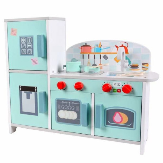 Παιχνίδι Κουζίνα Ξύλινη Με Ψυγείο Και Αξεσουάρ 46,5x8,5x33cm