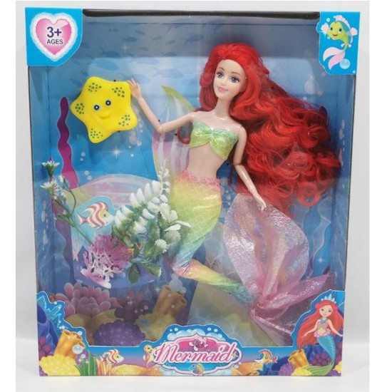 Κούκλα Μανεκέν 29cm Γοργόνα Με Κόκκινα Μαλλιά Σ60