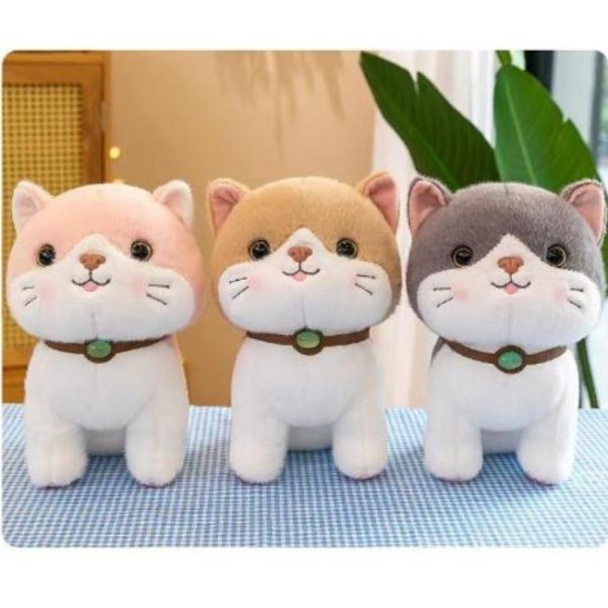 Λούτρινο Γατάκι 20cm Με Κολάρο 3 Σχέδια