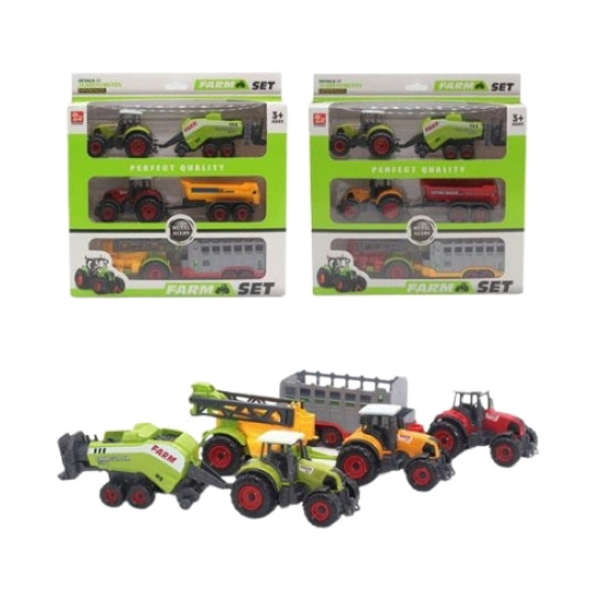 Τρακτέρ Μινιατούρα Σετ 3τμχ 2 Σχέδια 27,5x28,5x6cm Σ36