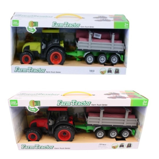 Τρακτέρ Με Καρότσα Και Ξύλα, Ήχο Και Φως 2 Χρώματα 52x13x14,5cm