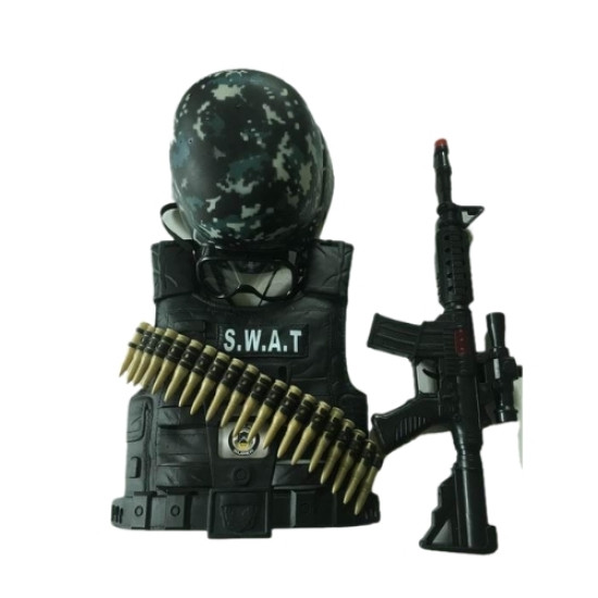 Σετ Αστυνομικού Ειδικών Δυνάμεων Με Όπλο Και Αξεσουάρ 5τμχ 50x33x16cm Σ18