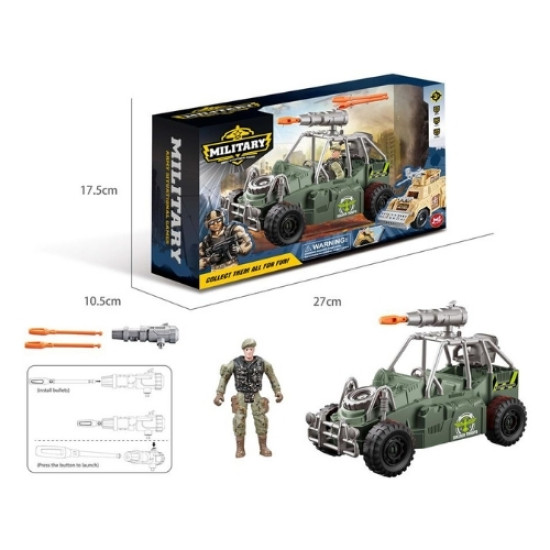 Φιγούρα Στρατιώτης Με Τζιπ Με Εκτοξευτή Και Εξοπλισμό Σ30