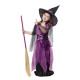 Αποκριάτικη Στολή Παιδική Μαγισσούλα Μαύρο Μακρύ Φόρεμα Μωβ Τούλι XL (10-12)