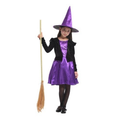 Αποκριάτικη Στολή Παιδική Μαγισσούλα Μωβ Μίντι Φόρεμα XL (10-12)