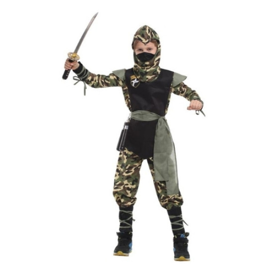 Αποκριάτικη Στολή Παιδική Ninja Καμουφλάζ L (7-9)
