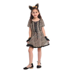 Αποκριάτικη Στολή Παιδική Λεοπάρδαλη Φόρεμα L (7-9)
