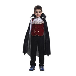 Αποκριάτικη Στολή Παιδική Βαμπίρ Μαύρο-Μπορντώ L (7-9)