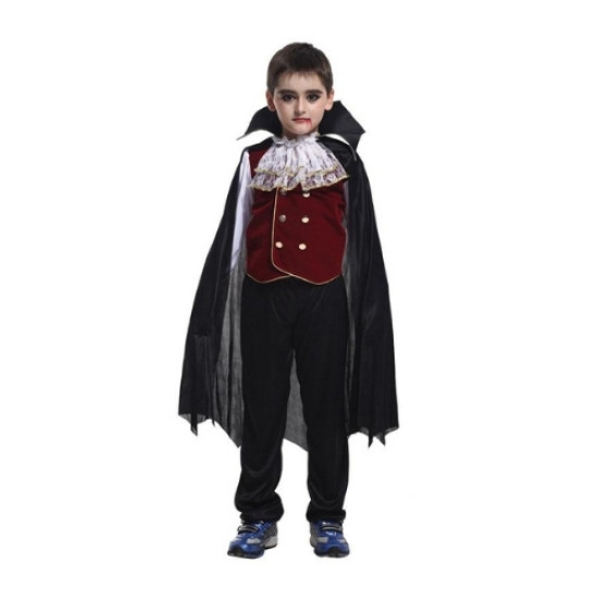 Αποκριάτικη Στολή Παιδική Βαμπίρ Μαύρο-Μπορντώ L (7-9)