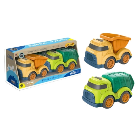 Σετ Οχημάτων Πόλης Φορτηγό-Απορριματοφόρο 2τμχ 17x11,5x11cm Σ15