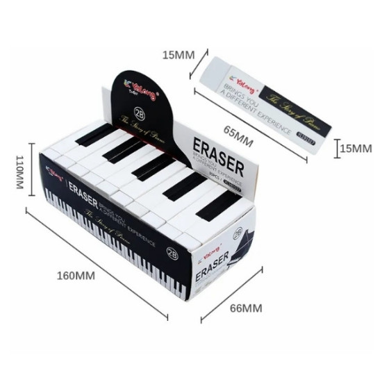 Γόμα Πιάνο 2Β Λευκή Display 30