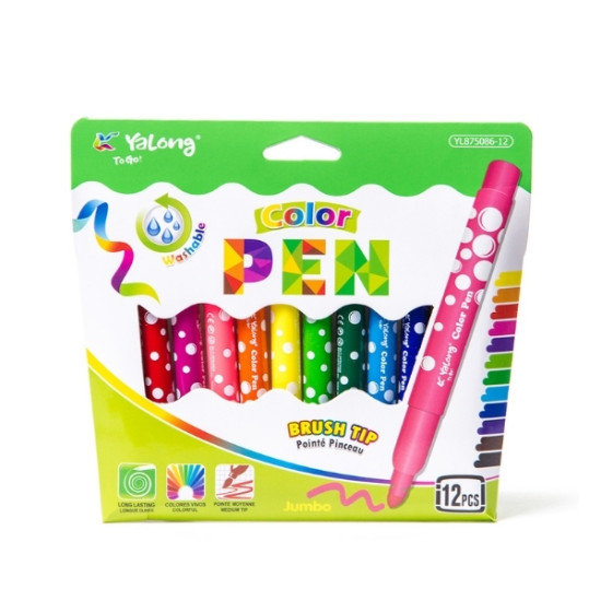 Μαρκαδόροι Χοντροί Πλενόμενοι Pen 12τμχ Σ12