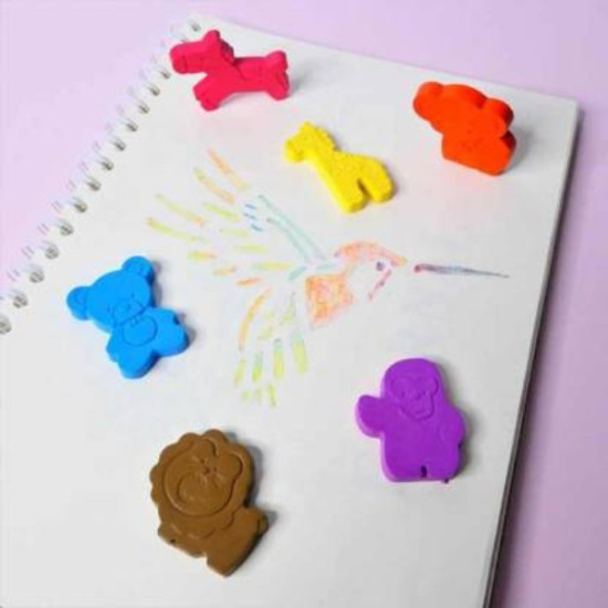 Κηρομπογιές Ζωάκια 6τμχ 2 Σχέδια