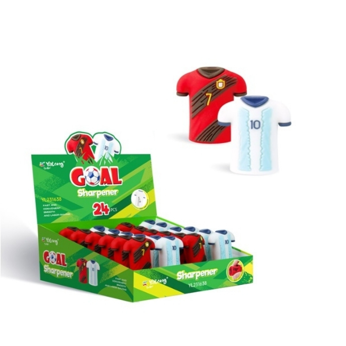 Ξύστρα Ποδοσφαρική Φανέλα 2 Χρώματα Display 24