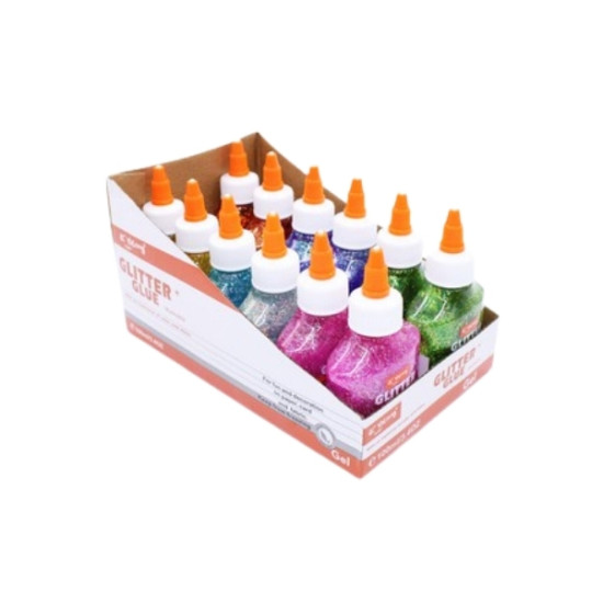 Κόλλα Glitter Ψιλό 100ml Διάφορα Χρώματα Display 12