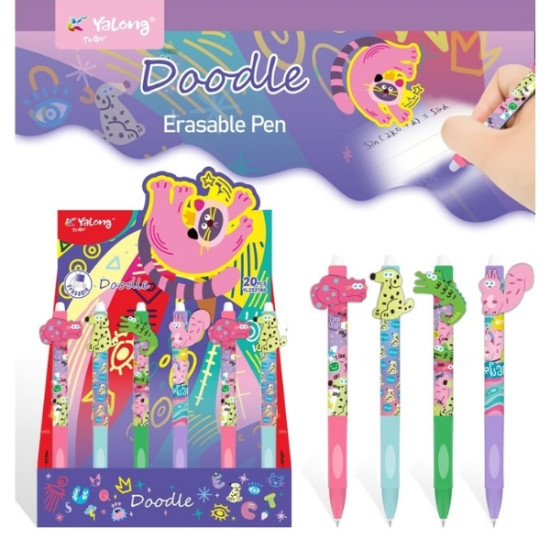 Στυλό Γράψε-Σβήσε 0,5mm Ζωάκια 4 Σχέδια Display 36