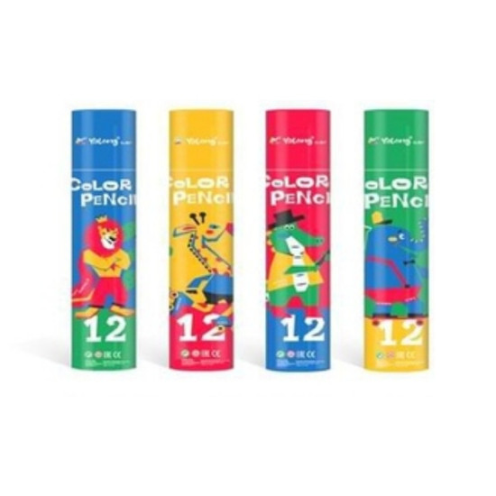 Ξυλομπογιές Λεπτές Σε Βαρελάκι 12τμχ 4 Σχέδια Σ24