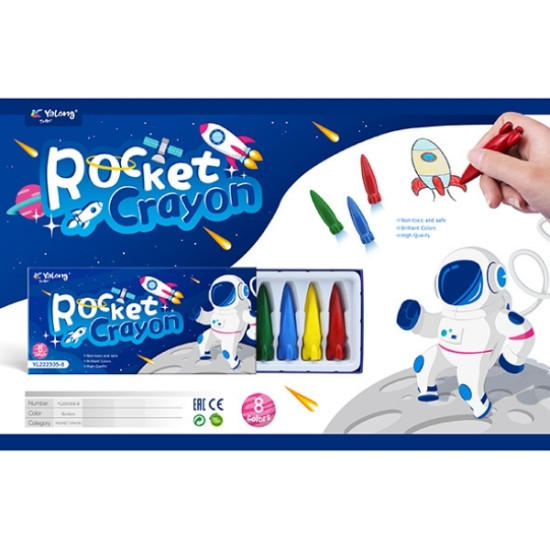 Κηρομπογιές Πύραυλος 8τμχ Σ16