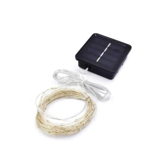 100 Λαμπάκια Ηλιακά 10m Θερμό Λευκό Σ2