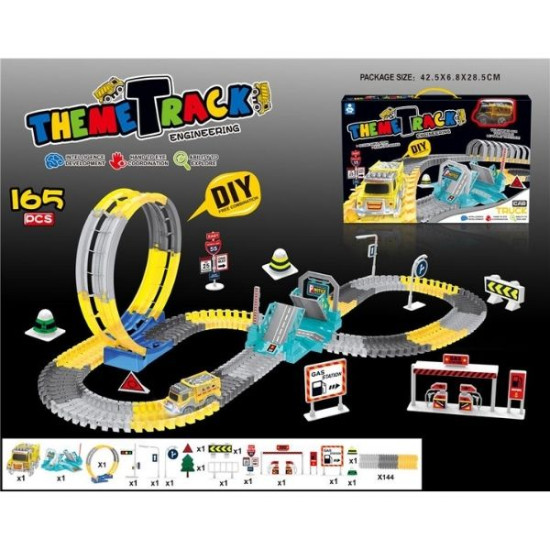 Πίστα Αυτοκινητόδρομου Με Όχημα Και Αξεσουάρ 165τμχ Σ12