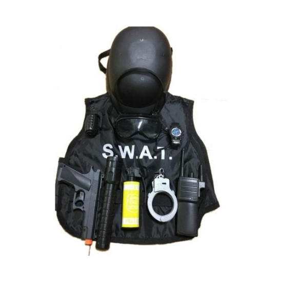 Σετ Αστυνομικού Ειδικών Δυνάμεων Με Αλεξίσφαιρο, Κράνος & Αξεσουάρ 10τμχ