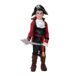 Αποκριάτικη Στολή Παιδική Πειρατής Κόκκινο-Μαύρο M (4-6)
