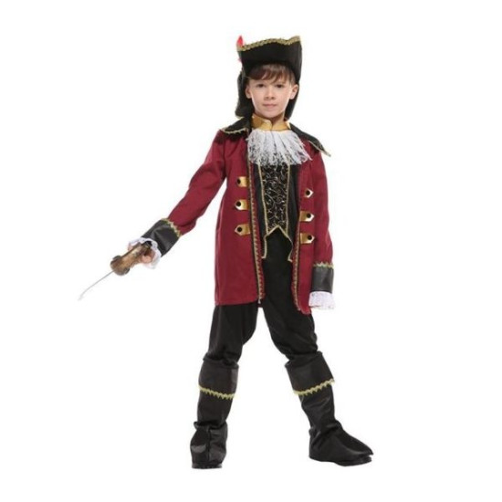 Αποκριάτικη Στολή Παιδική Πειρατής Μαύρο-Μπορντό L (7-9)