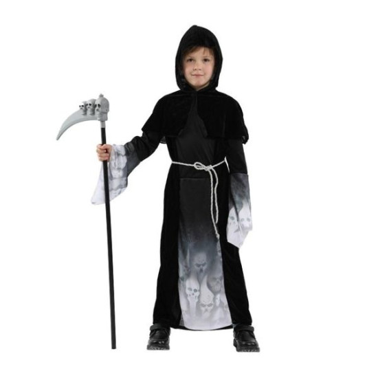 Αποκριάτικη Στολή Παιδική Reaper Μαύρο-Λευκό M (4-6)