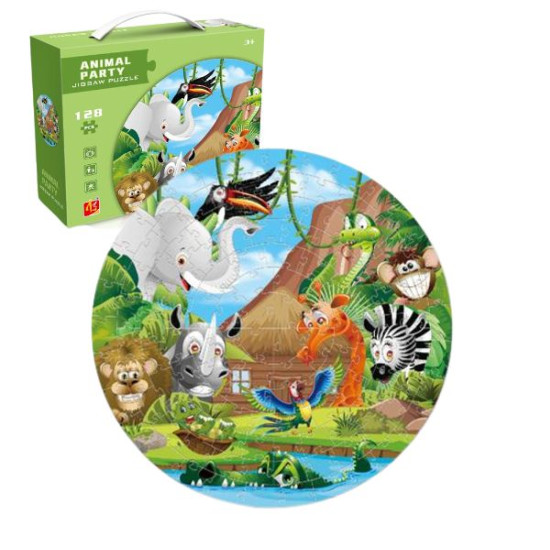 Παζλ Στρόγγυλο Πάρτι Ζώων 128τμχ