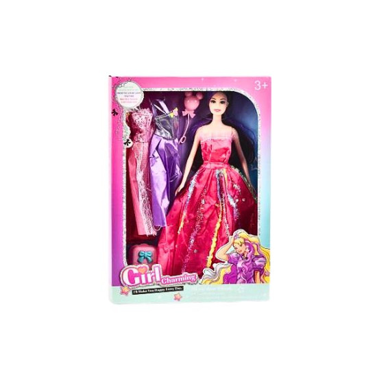 Κούκλα Μανεκέν 29cm Με 3 Βραδινά Φορέματα & Αξεσουάρ