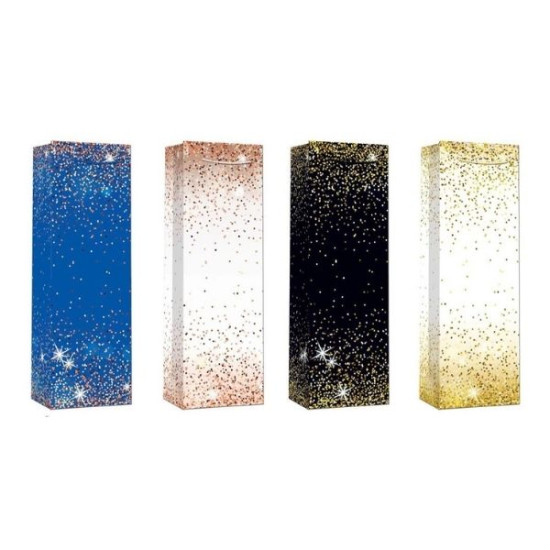 Τσάντα Δώρου Για Μπουκάλι Sparkle 4 Χρώματα 35x12x9cm Σ12