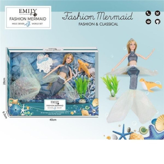 Κούκλα Μανεκέν 29cm Γοργόνα Με Φώκια